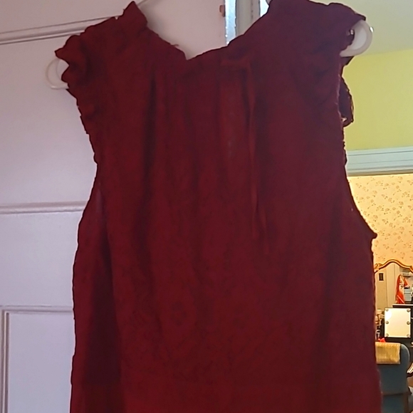 Burgundy jumper with lace top - Picture 1 of 4